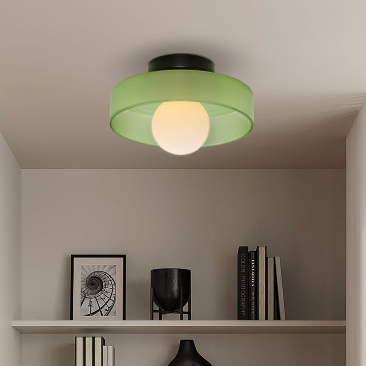 Culina Plafondlamp – Moderno design rotondo in vetro con montaggio a filo compatto e attacco G9
