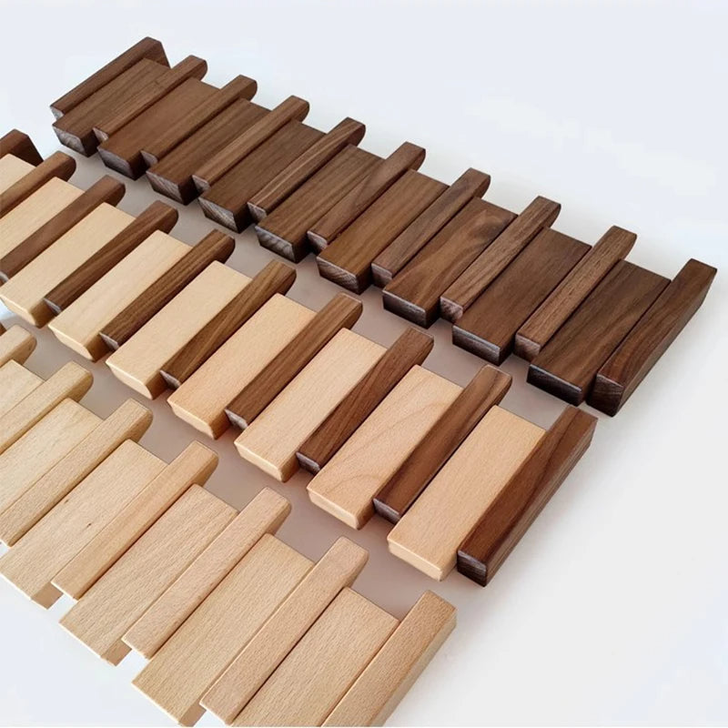 PianoCraft – Attaccapanni da parete in legno fatto a mano con ganci pieghevoli