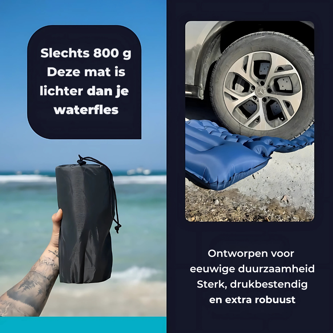 AirLite Zelfopblazend Slaapmatje – Lichtgewicht, Compact & 10 cm Dik Comfort Vestragear