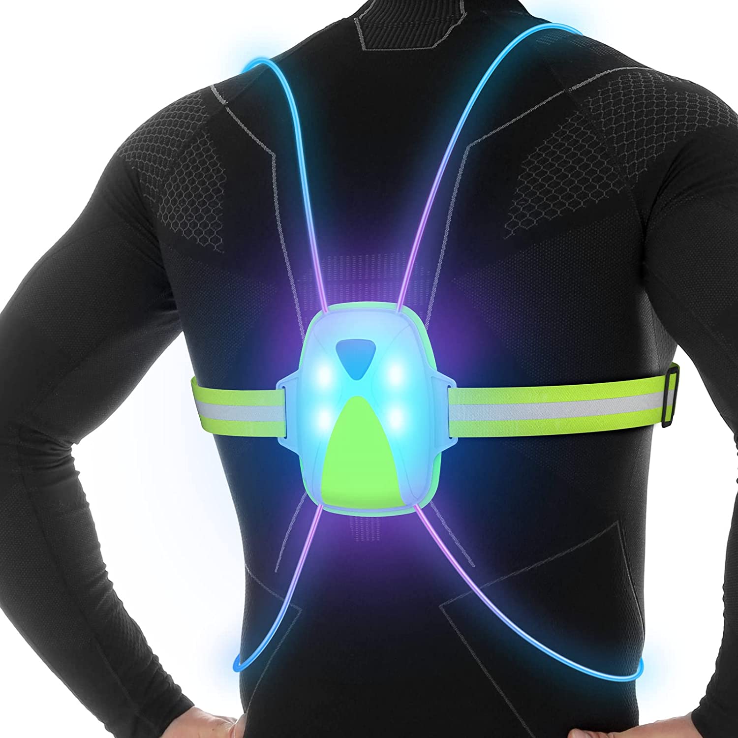 LumaVest Colete de Segurança – Colete de Corrida LED Reflector com Alta Visibilidade e Design Confortável