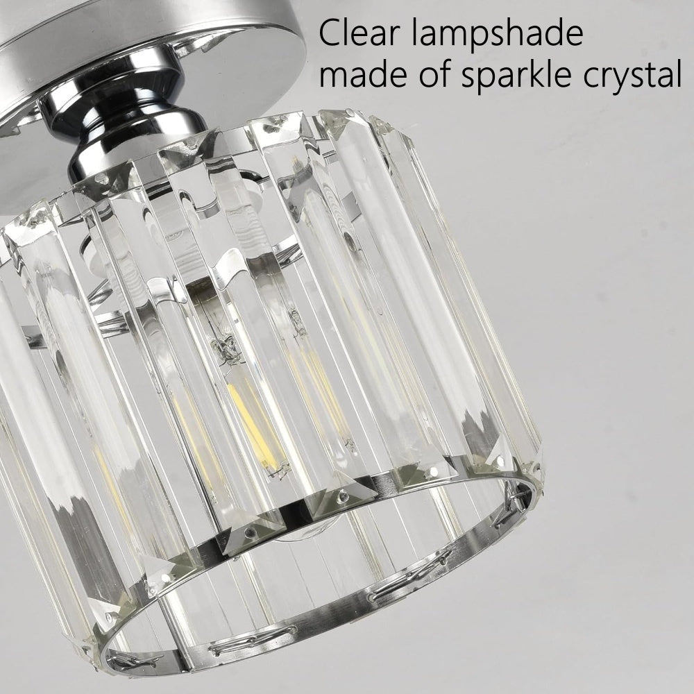 Montaro Plafondlamp – Zwarte plafondlamp met kristallen kap en messing accenten