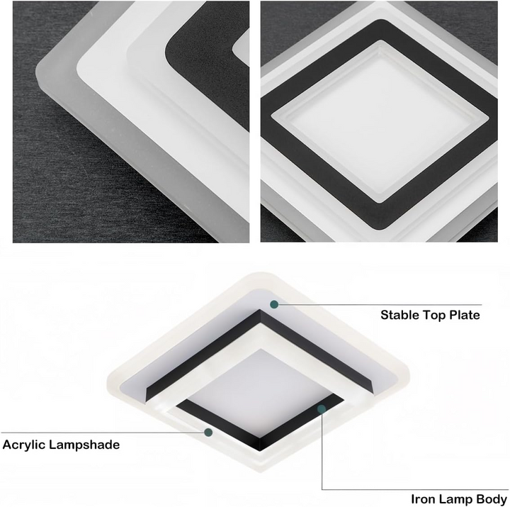 Vierkante LED plafondlamp – Dimbaar licht, modern design &amp; energiezuinig
