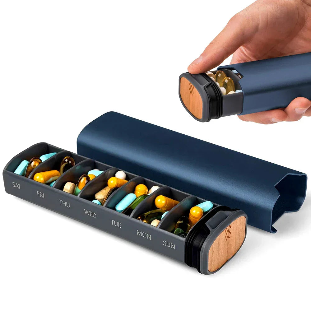 7-Dagen Medicatie Organizer – Compacte Lekvrije Pillendoos voor Thuis en Reizen Vestragear