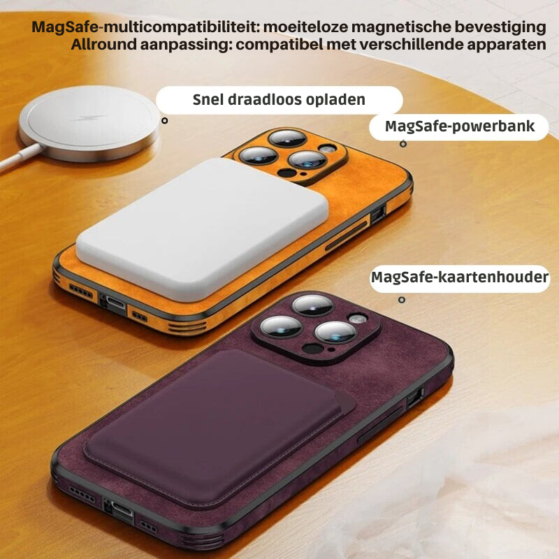Luxvera – custodia per iPhone in vera pelle sottile e resistente agli urti – design elegante
