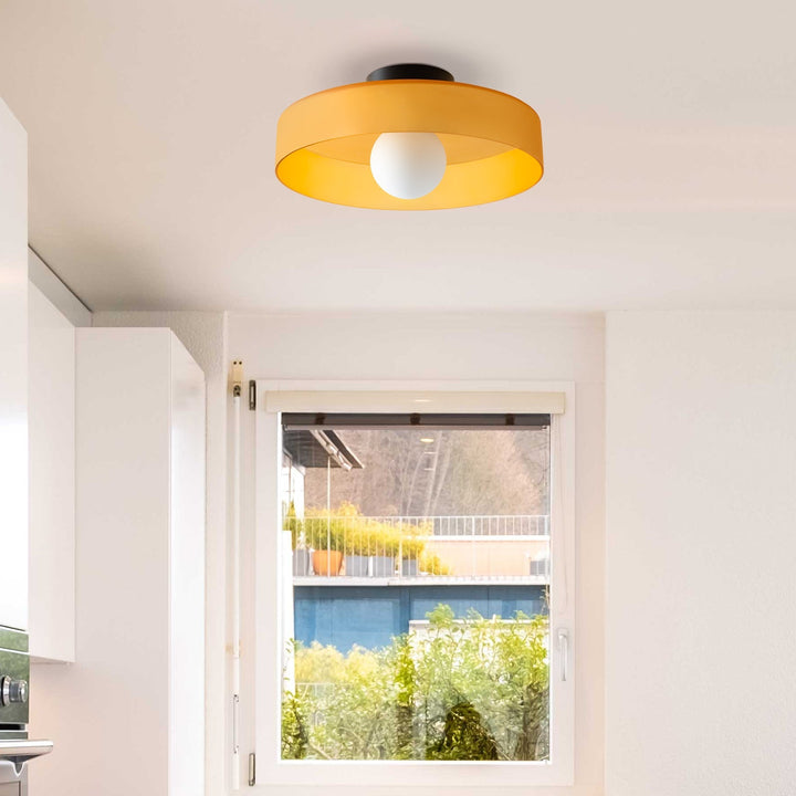 Culina Plafondlamp – Moderno design rotondo in vetro con montaggio a filo compatto e attacco G9