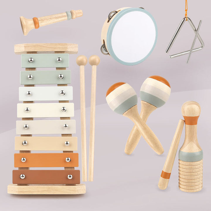 Ensemble musical Harmony Sprout – Jouet Montessori pour tout-petits avec xylophone, tambourin et tambour