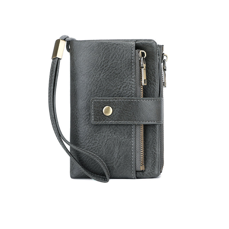 Cartera plegable de tres partes con bloqueo RFID para damas – diseño elegante, espacioso y seguro