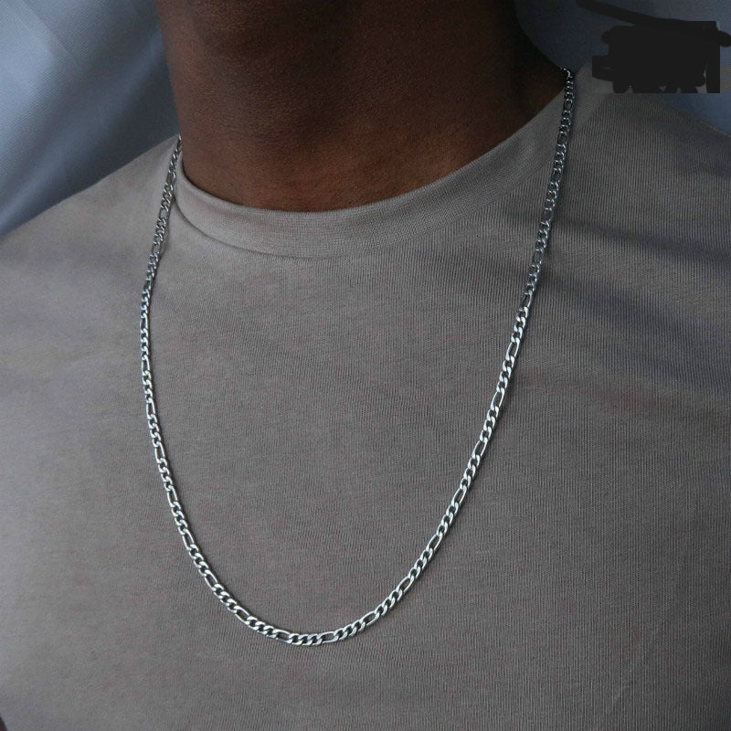 Forgeon – Herenketting roestvrij staal met lederlook – minimalistisch design