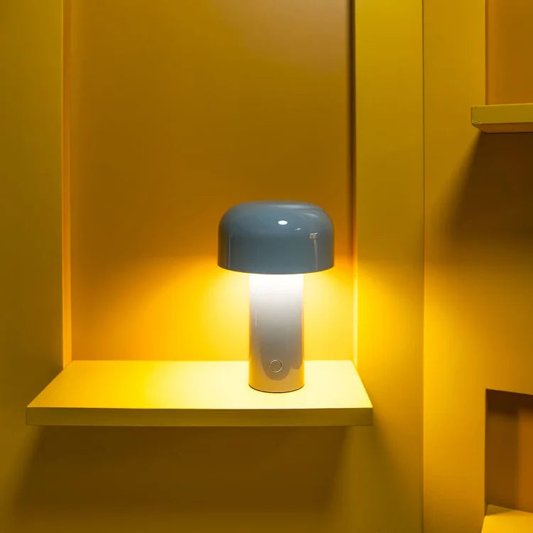 Lunavo HaloGleam Lámpara de Mesa – Inalámbrica, Recargable y Moderna Luz LED en Forma de Hongo