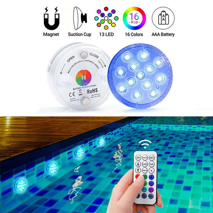 AquaGlow Waterdichte LED Verlichting – Oplaadbaar, Kleurrijk &amp; Geschikt voor Vijver of Zwembad (Copy) VestraGear