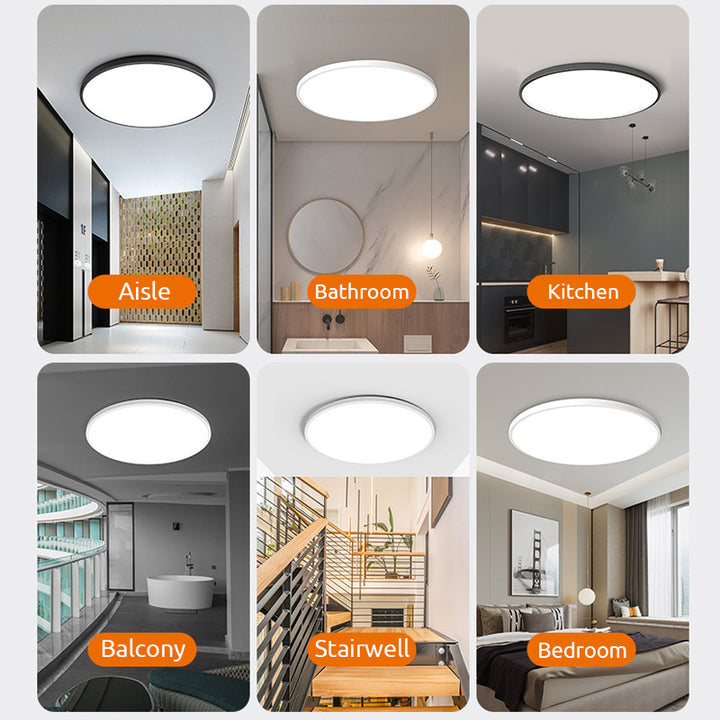 Solvra Lámpara de techo – Lámpara de techo LED redonda de acrílico y ABS con diseño minimalista