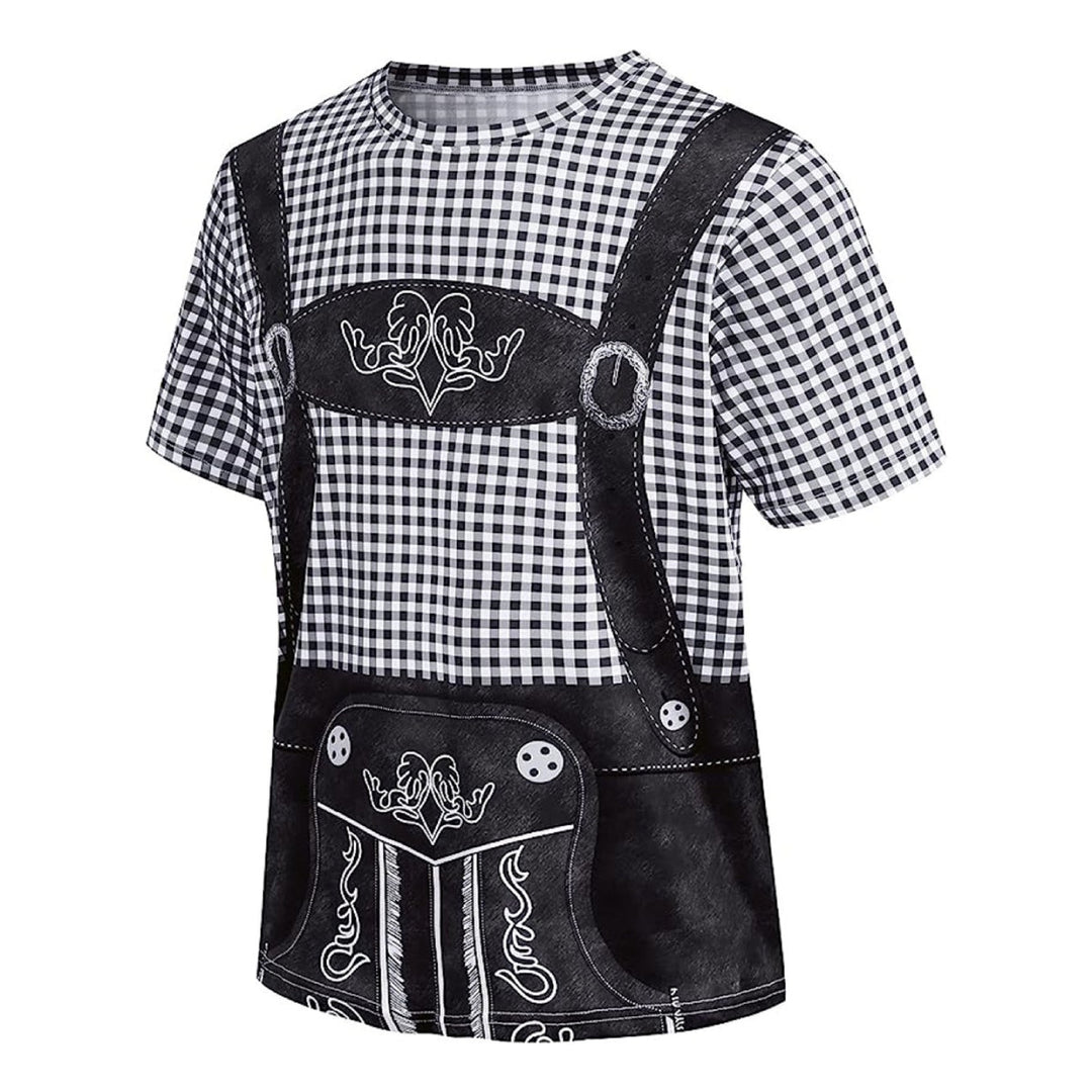 GaudiKing – T-Shirt met Lederhosen- &amp; Bierbuik-Print – Oktoberfest Funwear