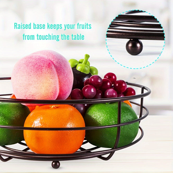 2-Laags Ovale Fruitmand met Bananenhouder – Metalen Keuken Organizer Vestragear