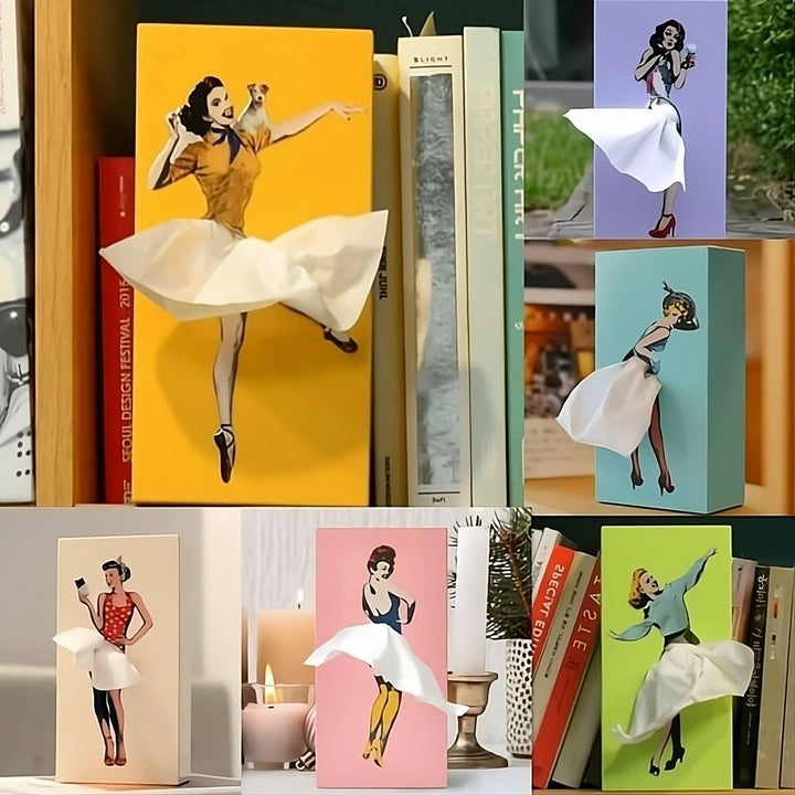 Soporte para pañuelos – Falda danzante decorativa con efecto de movimiento al sacar los pañuelos