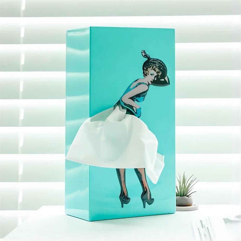 Soporte para pañuelos – Falda danzante decorativa con efecto de movimiento al sacar los pañuelos