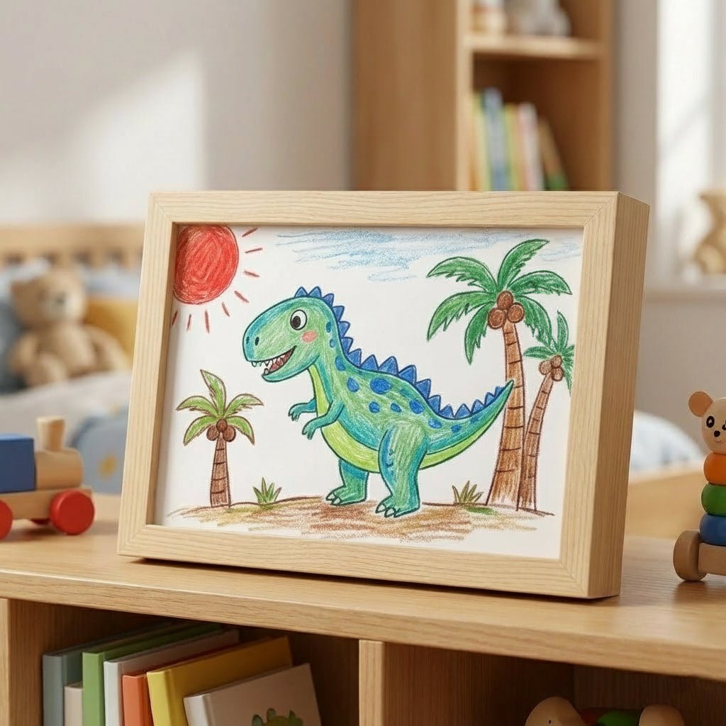 SKETCHBOX – Display frame in wood look with built-in storage space Bolendo