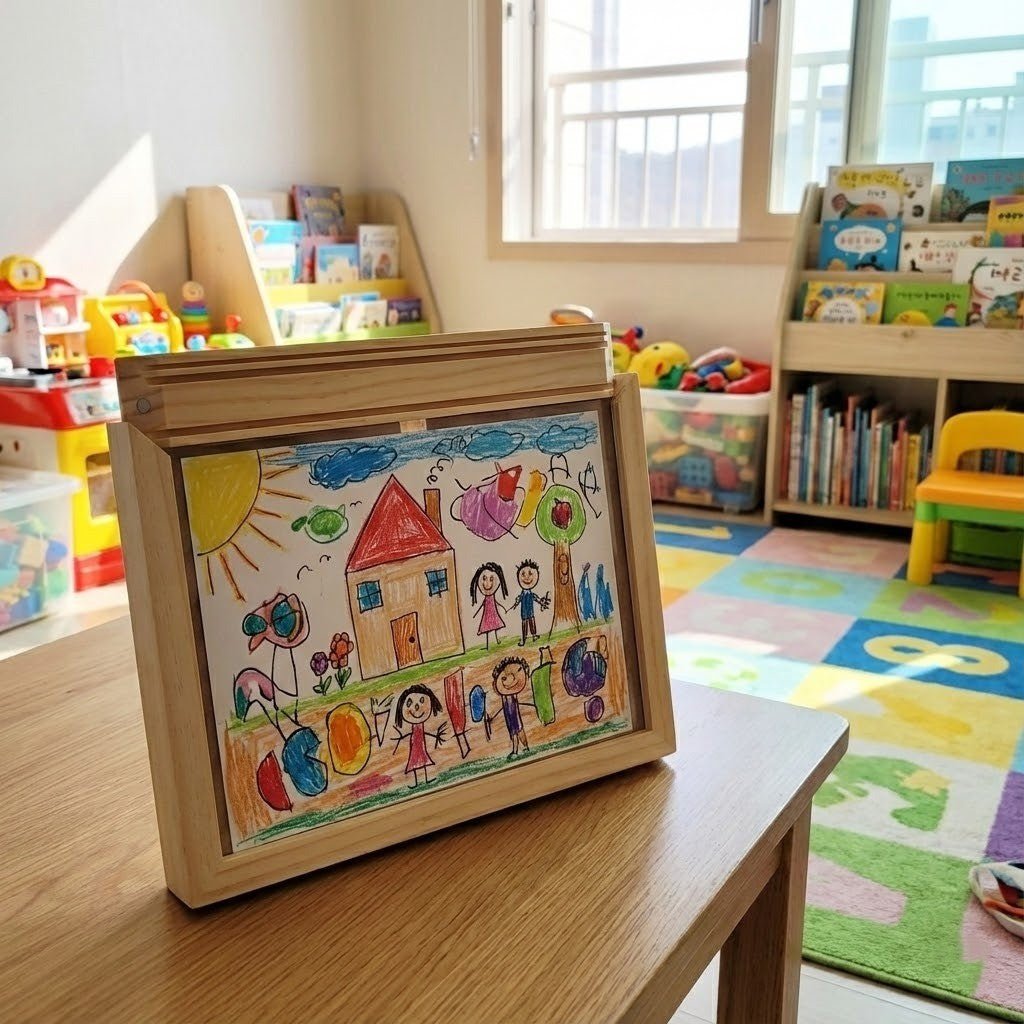 SKETCHBOX – Display frame in wood look with built-in storage space Bolendo