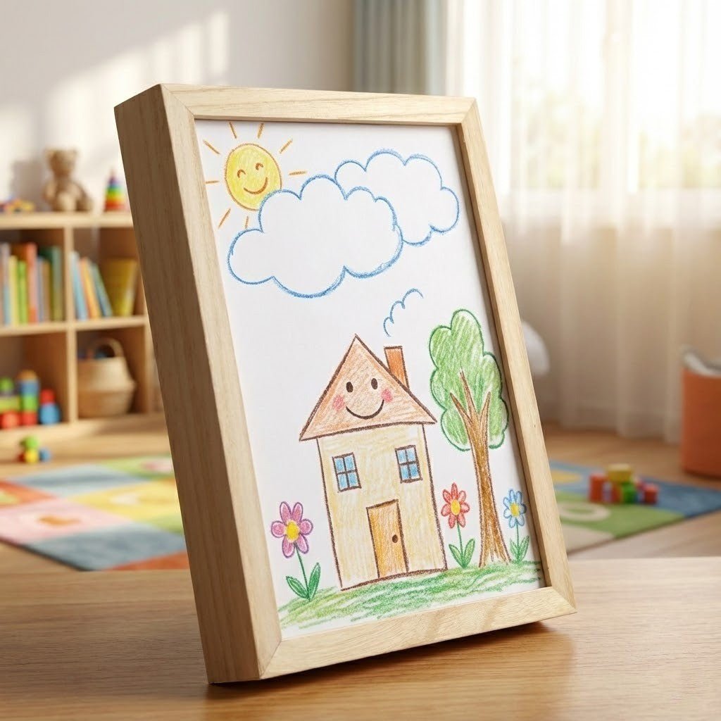 SKETCHBOX – Display frame in wood look with built-in storage space Bolendo