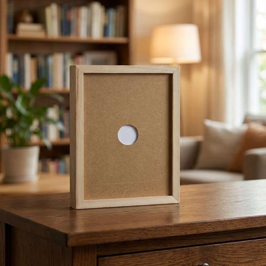 SKETCHBOX – Display frame in wood look with built-in storage space Bolendo