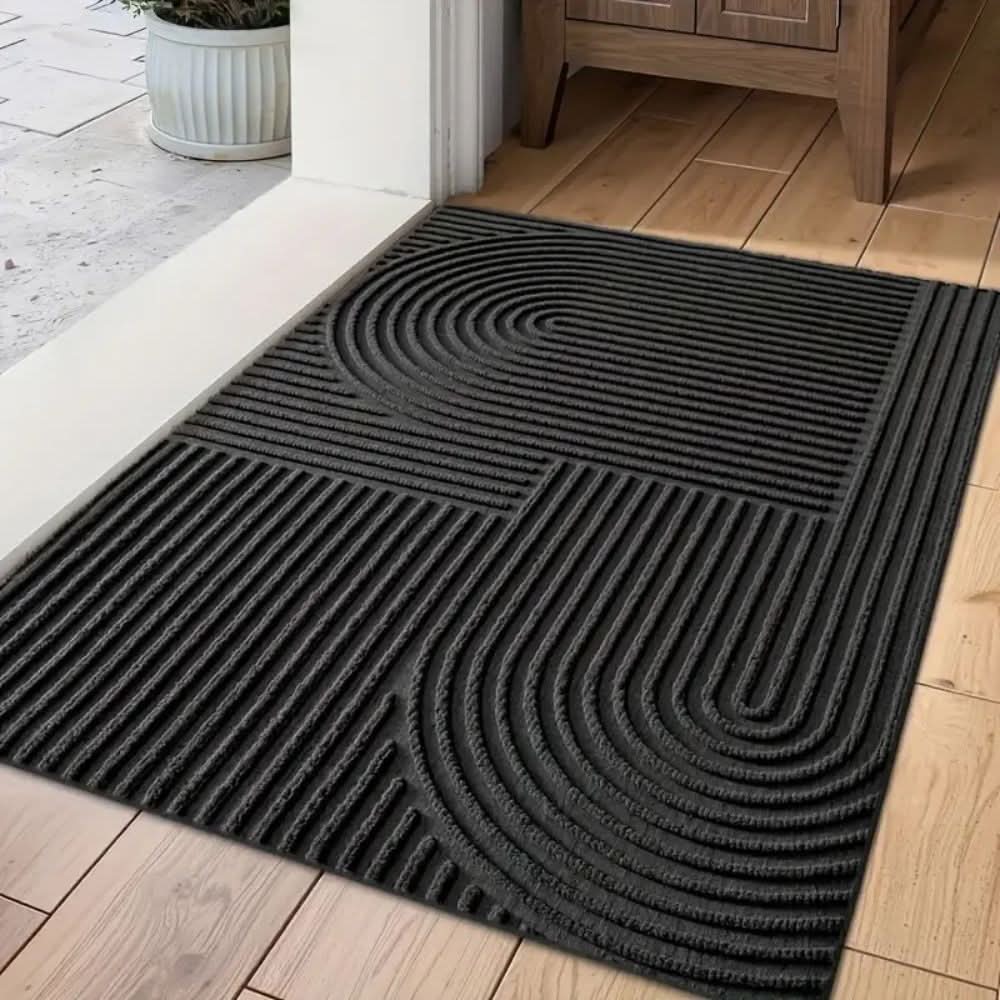 Absorberende Wasbare Mat met Elegant Lijnenpatroon, Antislip en Microvezel 0