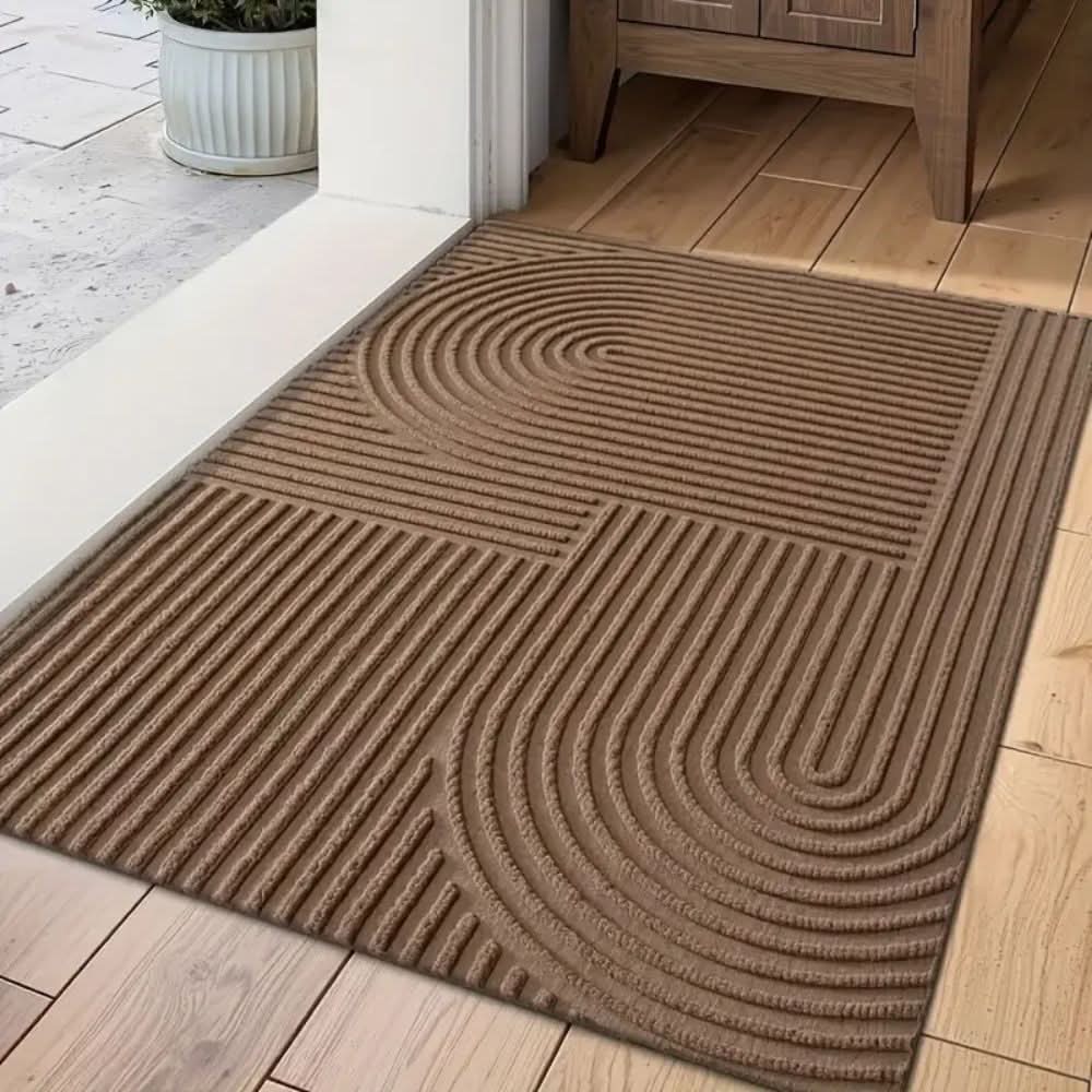 Absorberende Wasbare Mat met Elegant Lijnenpatroon, Antislip en Microvezel 4