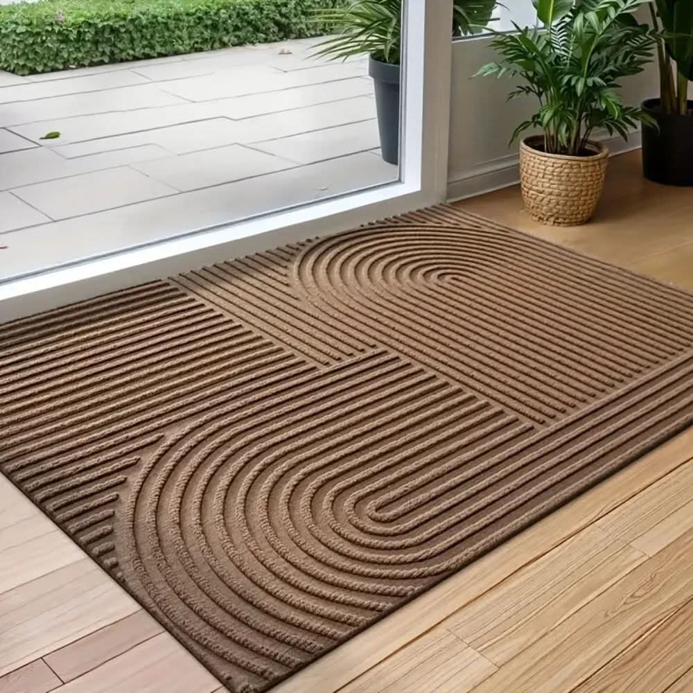 Absorberende Wasbare Mat met Elegant Lijnenpatroon, Antislip en Microvezel 6