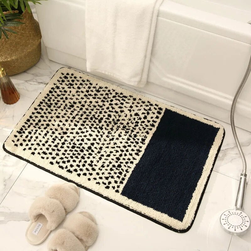 AbstractStep | Scandinavische stijl Abstract Antislip Badmat - Handgemaakt & Stijlvol Badkamerkleed 1