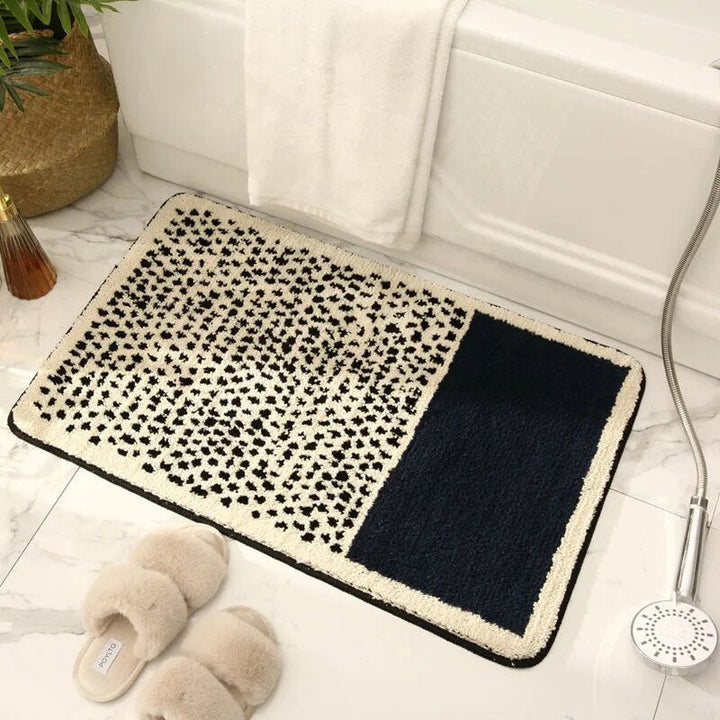 AbstractStep | Scandinavische stijl Abstract Antislip Badmat - Handgemaakt &amp; Stijlvol Badkamerkleed 1