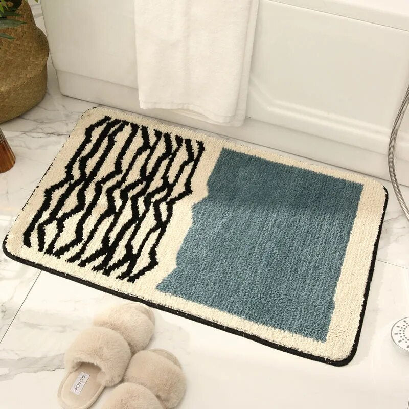 AbstractStep | Scandinavische stijl Abstract Antislip Badmat - Handgemaakt & Stijlvol Badkamerkleed 2