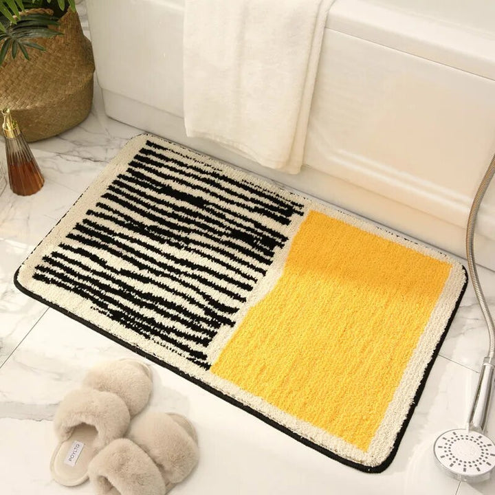 AbstractStep | Scandinavische stijl Abstract Antislip Badmat - Handgemaakt &amp; Stijlvol Badkamerkleed 3