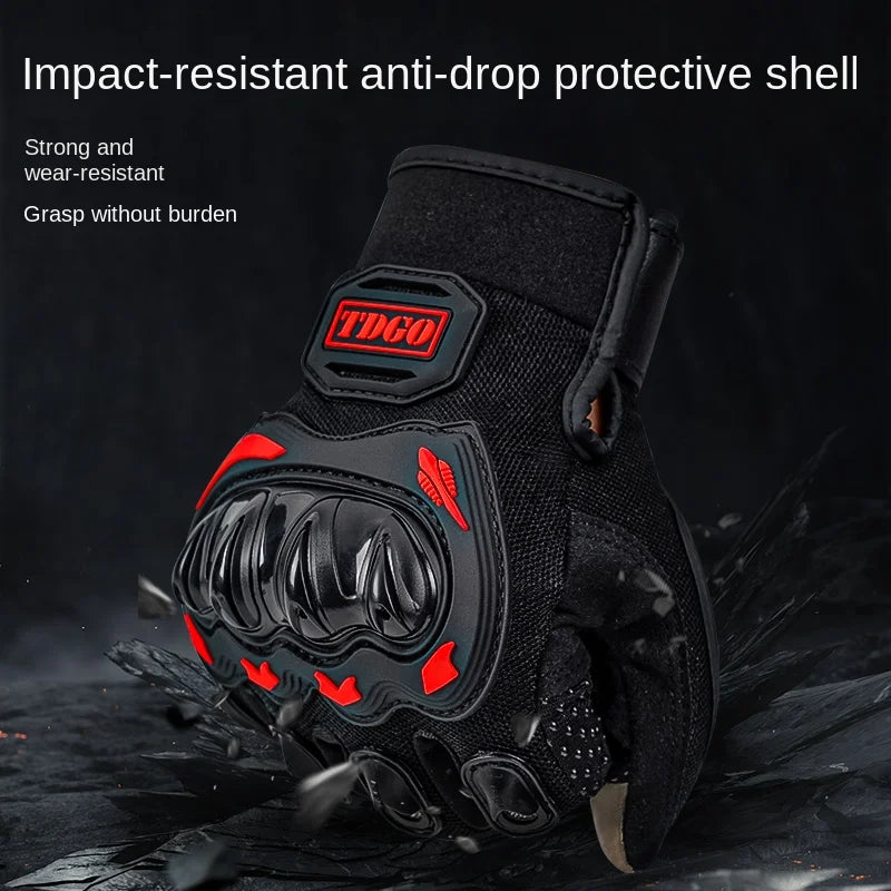 Ademende Motorhandschoenen Heren - Lange Vingerhandschoenen met Grip en Klittenbandsluiting 3