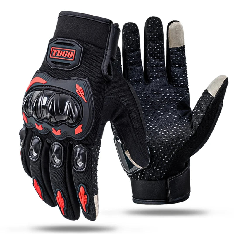 Ademende Motorhandschoenen Heren - Lange Vingerhandschoenen met Grip en Klittenbandsluiting 5