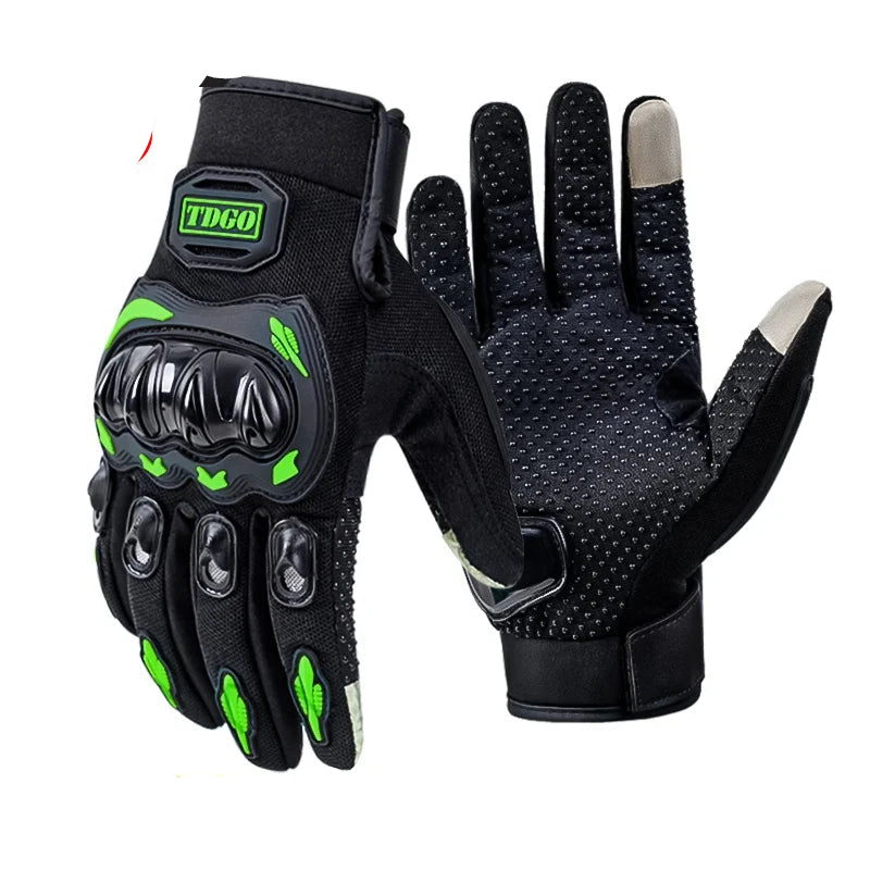 Ademende Motorhandschoenen Heren - Lange Vingerhandschoenen met Grip en Klittenbandsluiting 7