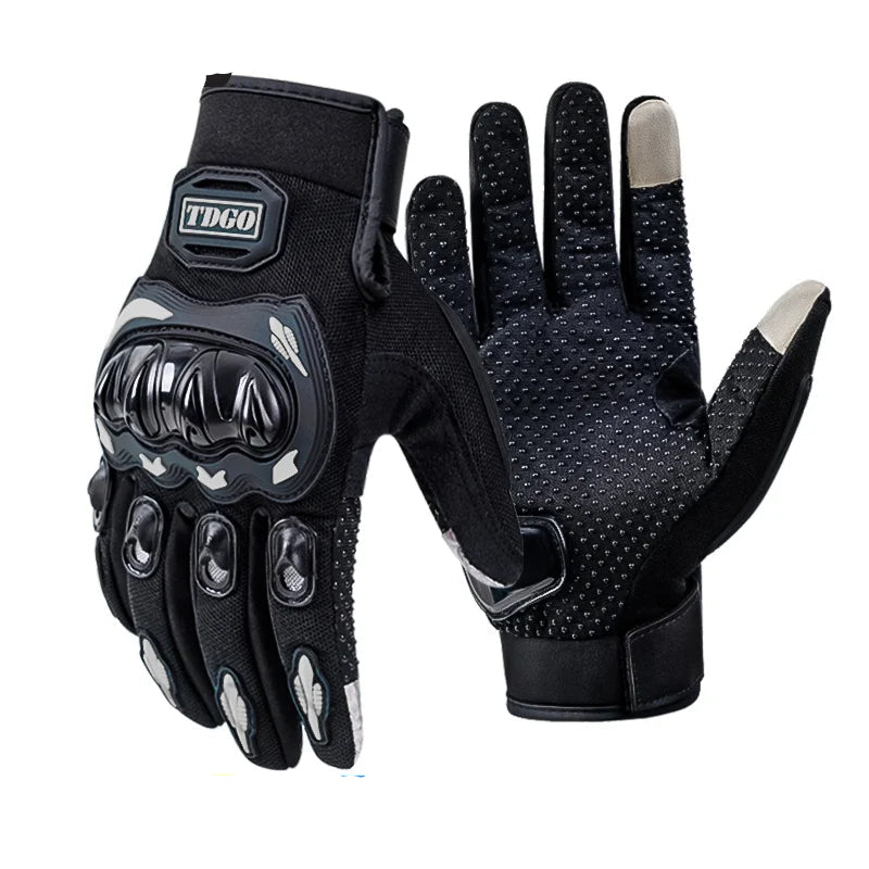 Ademende Motorhandschoenen Heren - Lange Vingerhandschoenen met Grip en Klittenbandsluiting 8