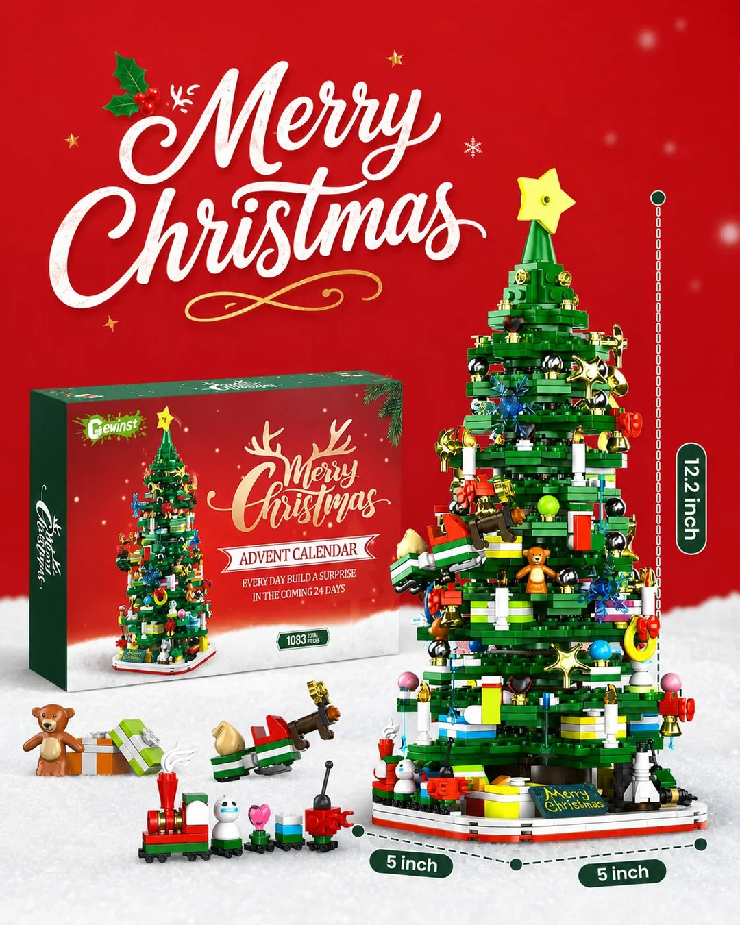 Advent Calendar 2026-Christmas tree building set toy 5