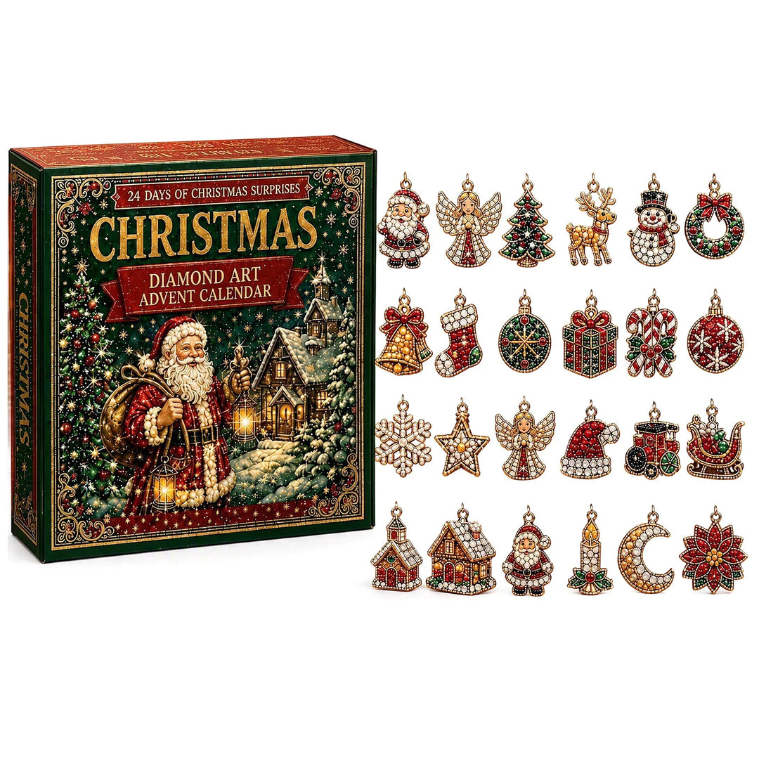Adventskalender Diamantmotief 24 Vakjes Zelf Maken Acryl Ornamenten Kerstdecoratie Knutselset Kinderen | Sansoti 0