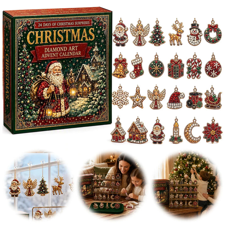 Adventskalender Diamantmotief 24 Vakjes Zelf Maken Acryl Ornamenten Kerstdecoratie Knutselset Kinderen | Sansoti 2