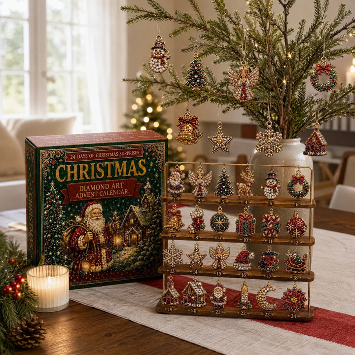 Adventskalender Diamantmotief 24 Vakjes Zelf Maken Acryl Ornamenten Kerstdecoratie Knutselset Kinderen | Sansoti 4
