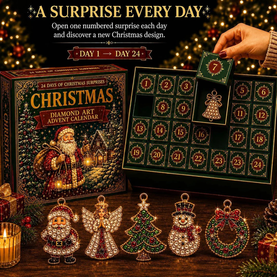 Adventskalender Diamantmotief 24 Vakjes Zelf Maken Acryl Ornamenten Kerstdecoratie Knutselset Kinderen | Sansoti 5