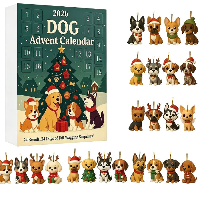 Adventskalender Honden Ornamenten 24 stuks Acryl Kerstdecoratie Hondenliefhebbers Kerstboom Feestdagen | Sansoti 0
