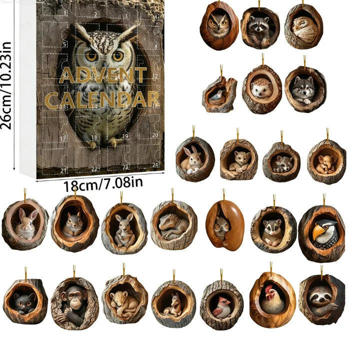 Adventskalender Honden Ornamenten 24 stuks Acryl Kerstdecoratie Hondenliefhebbers Kerstboom Feestdagen | Sansoti 6