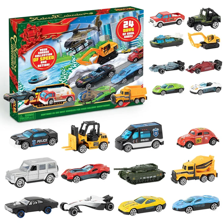 Adventskalender Voertuigen 24 Dagen Aftellen Speelgoed Kerst Surprise Kinderen Auto&