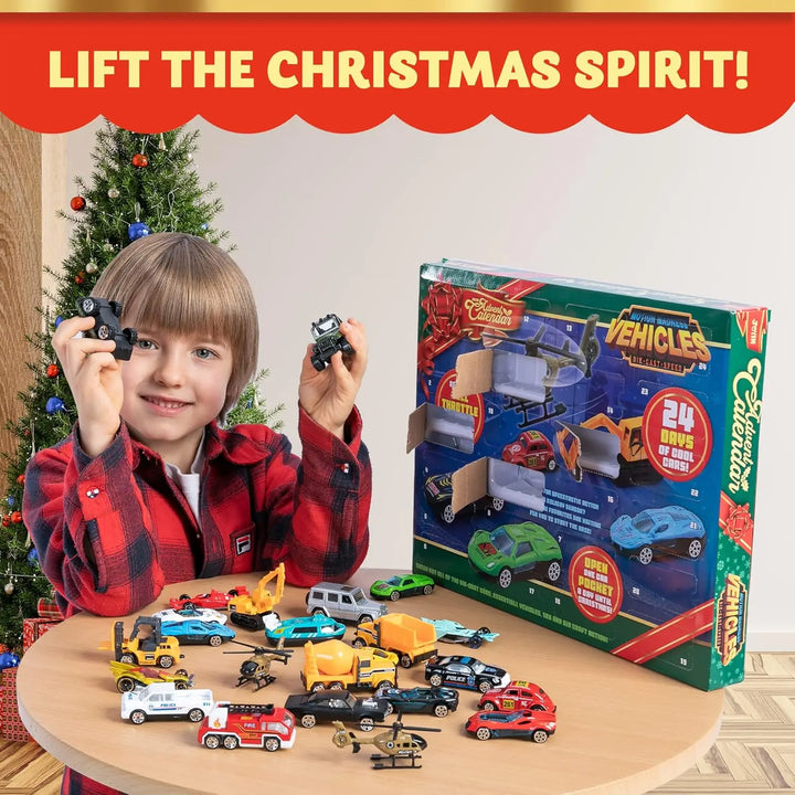 Adventskalender Voertuigen 24 Dagen Aftellen Speelgoed Kerst Surprise Kinderen Auto&