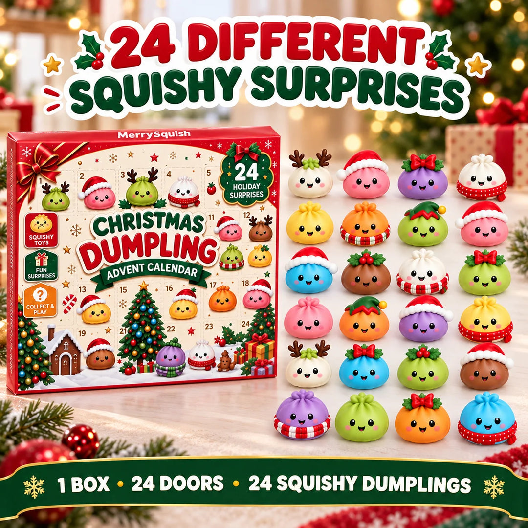 Adventskalender met 24 Knuffelbare Dumplings Zachte Squishies Kerst Aftellen Speelgoed voor Kinderen Feestdagen | Sansoti 0