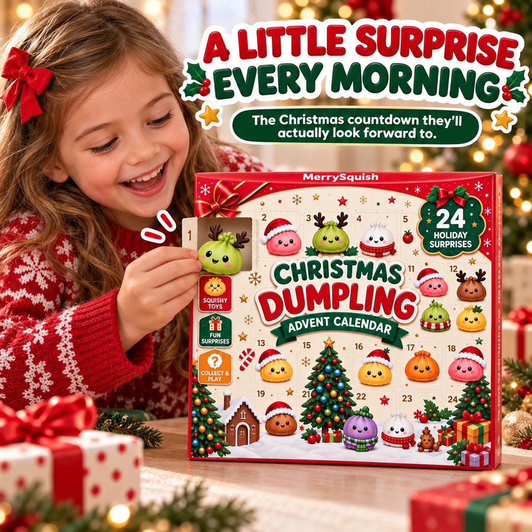 Adventskalender met 24 Knuffelbare Dumplings Zachte Squishies Kerst Aftellen Speelgoed voor Kinderen Feestdagen | Sansoti 1