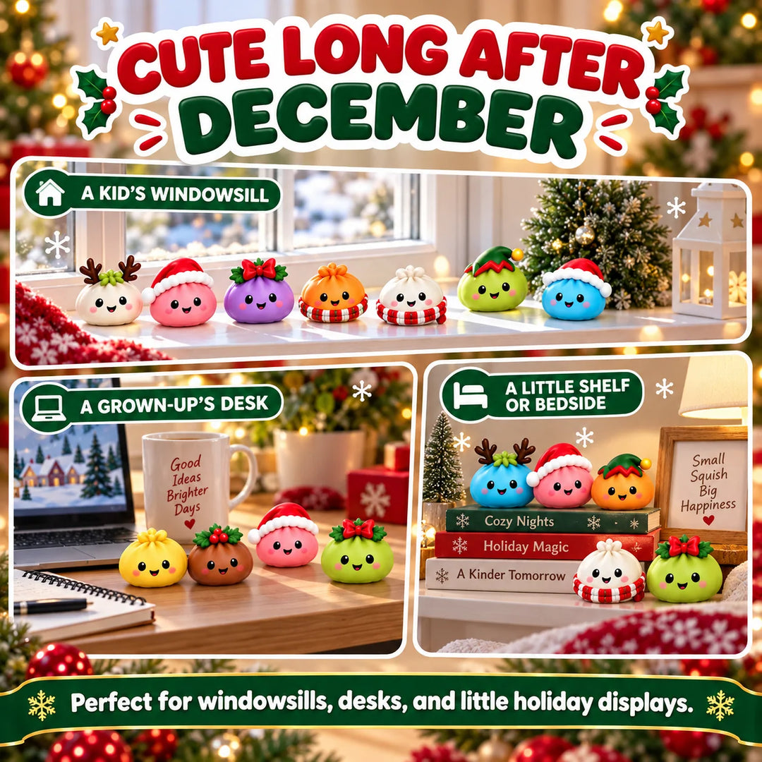Adventskalender met 24 Knuffelbare Dumplings Zachte Squishies Kerst Aftellen Speelgoed voor Kinderen Feestdagen | Sansoti 4