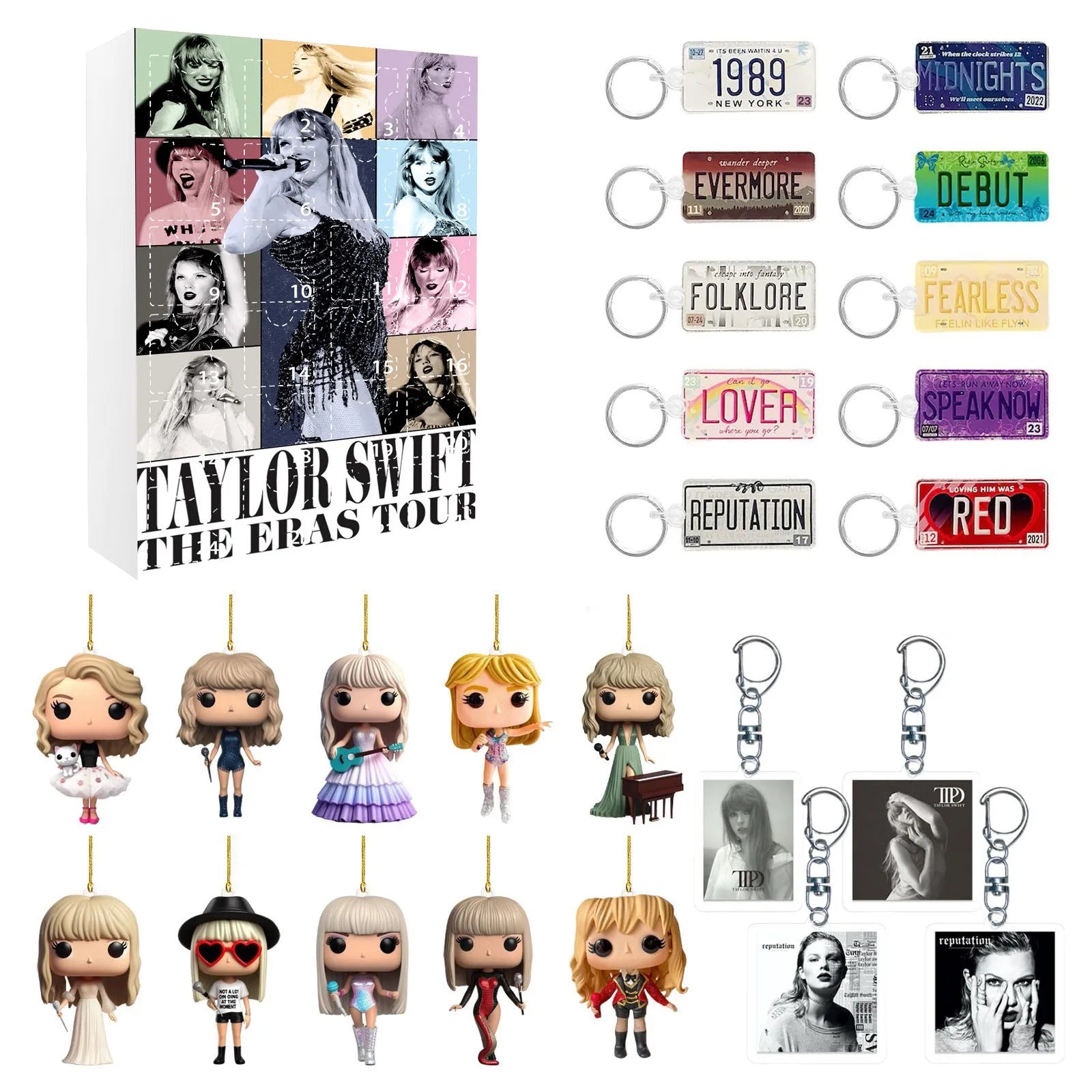 DecoJoy Calendario dell'Avvento – calendario di 24 giorni con decorazioni natalizie e design riutilizzabile