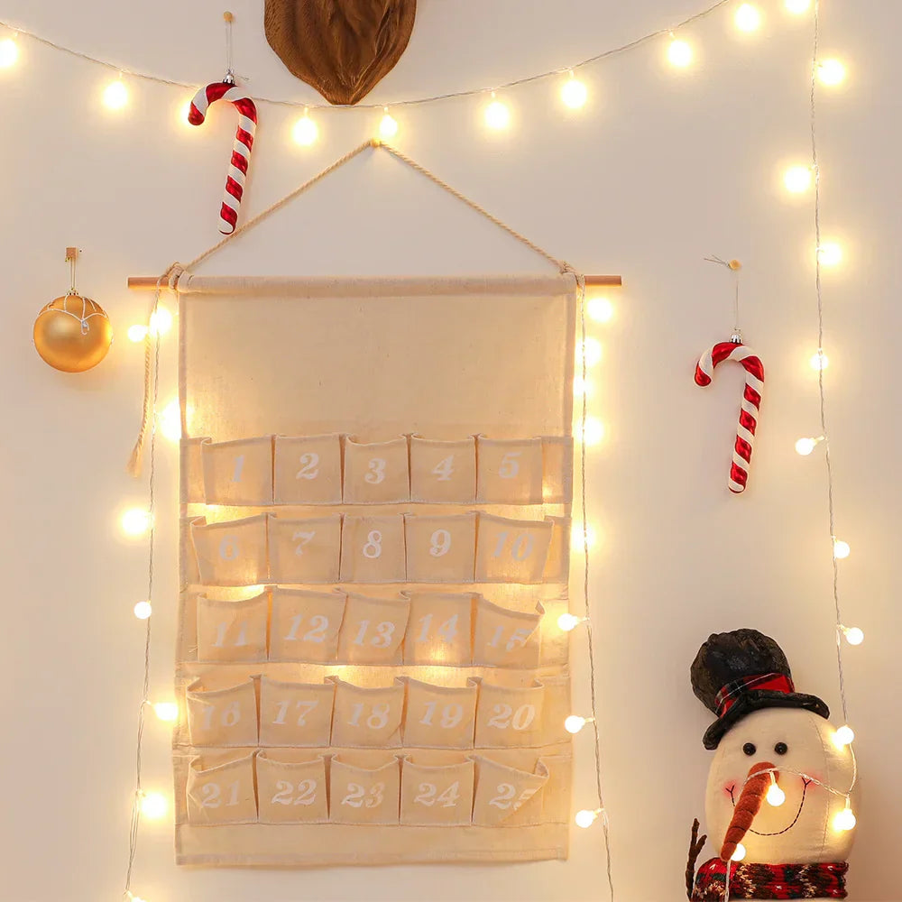 Calendario dell'Avvento FestiveHaven – 24 sacchetti di cotone riutilizzabili, fai-da-te