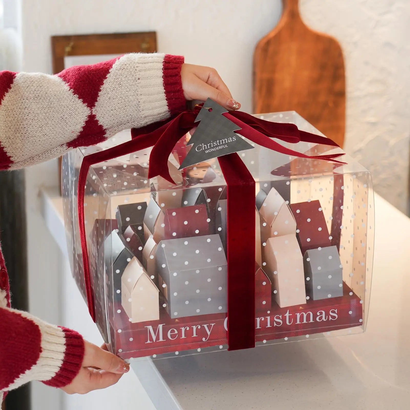 Festarra caixas de calendario de advento – Conxunto de 25 caixas de Nadal reutilizables para agasallos e decoración