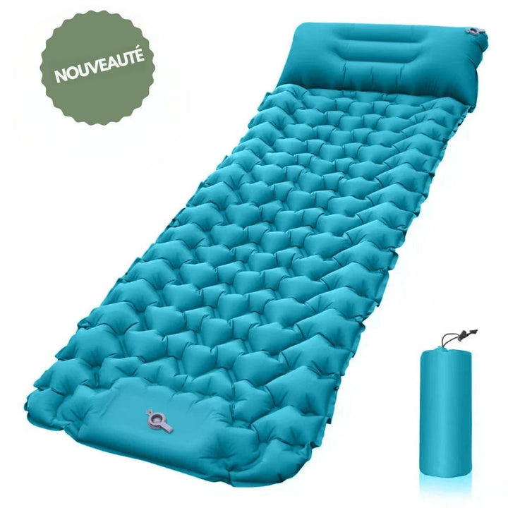 Colchón inflable para acampar con bomba de pie y almohada – Ligero e impermeable